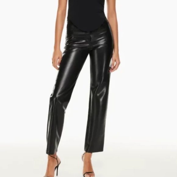 Aritzia Wilfred The Melina High Waisted Vegan Leather Straight Leg Pant - Picture 1 of 6